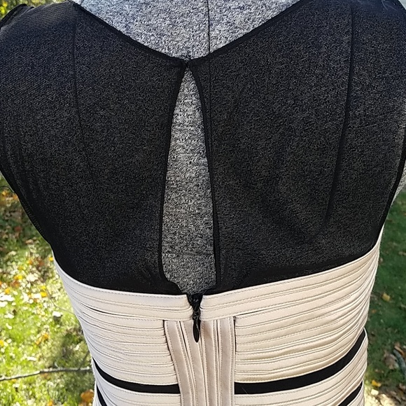 XSCAPE Gold and Black Dress Size 6 - Picture 6 of 8